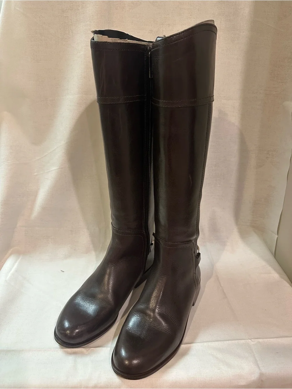 Tory Burch Jess Dark Brown Leather Riding Boots Size 7